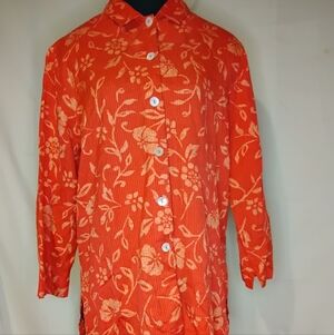 Nomadic Traders Orange Floral Button Down Shirt